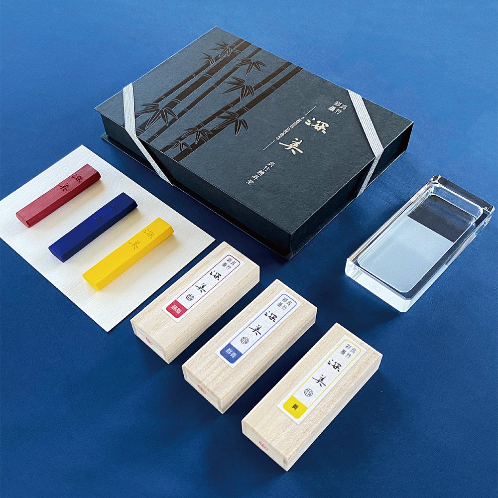 Watercolors 3 Colors + Glass Inkstone Set (AK8/3VGA)