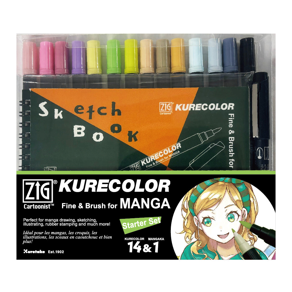 ZIG Kurecolor Fine & Brush Starter Set (CNKC-2200N/15VS)