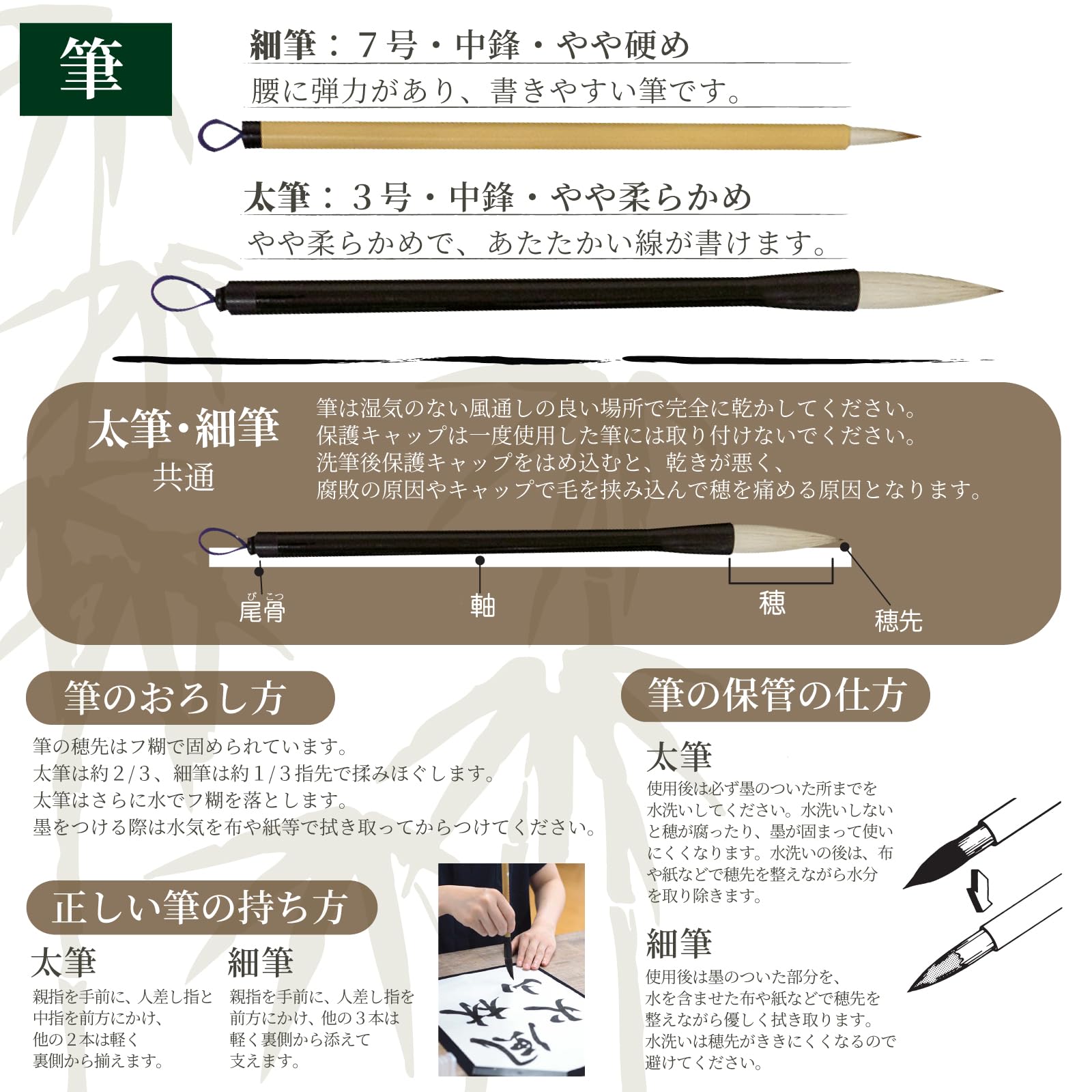 大人の書道セット 基本11点セット バッグ 黒+グレー GF3
