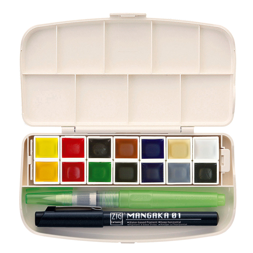 Kuretake Gansai Tambi Portable Set, 14 Colors (MC30-1-OS)