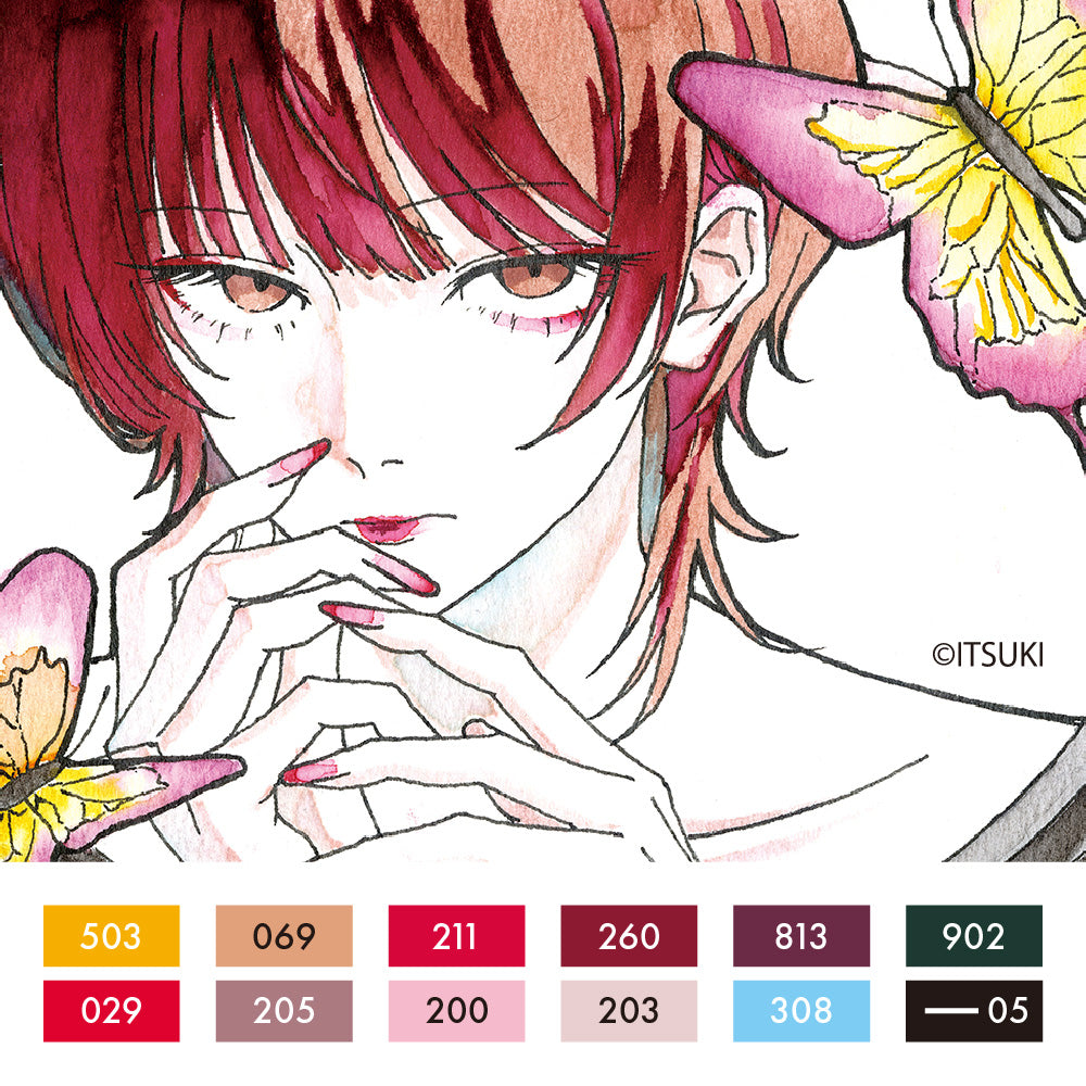 ZIG CLEAN COLOR Real Brush x Itsuki 12-Color Set (RB-6000AT/12V/AC01)