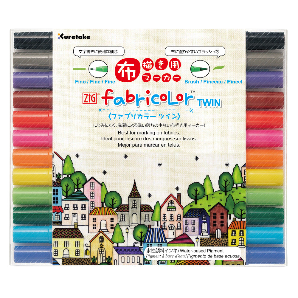 ZIG fabricolor Twin 12 Color Set (TC-4000A/12V)