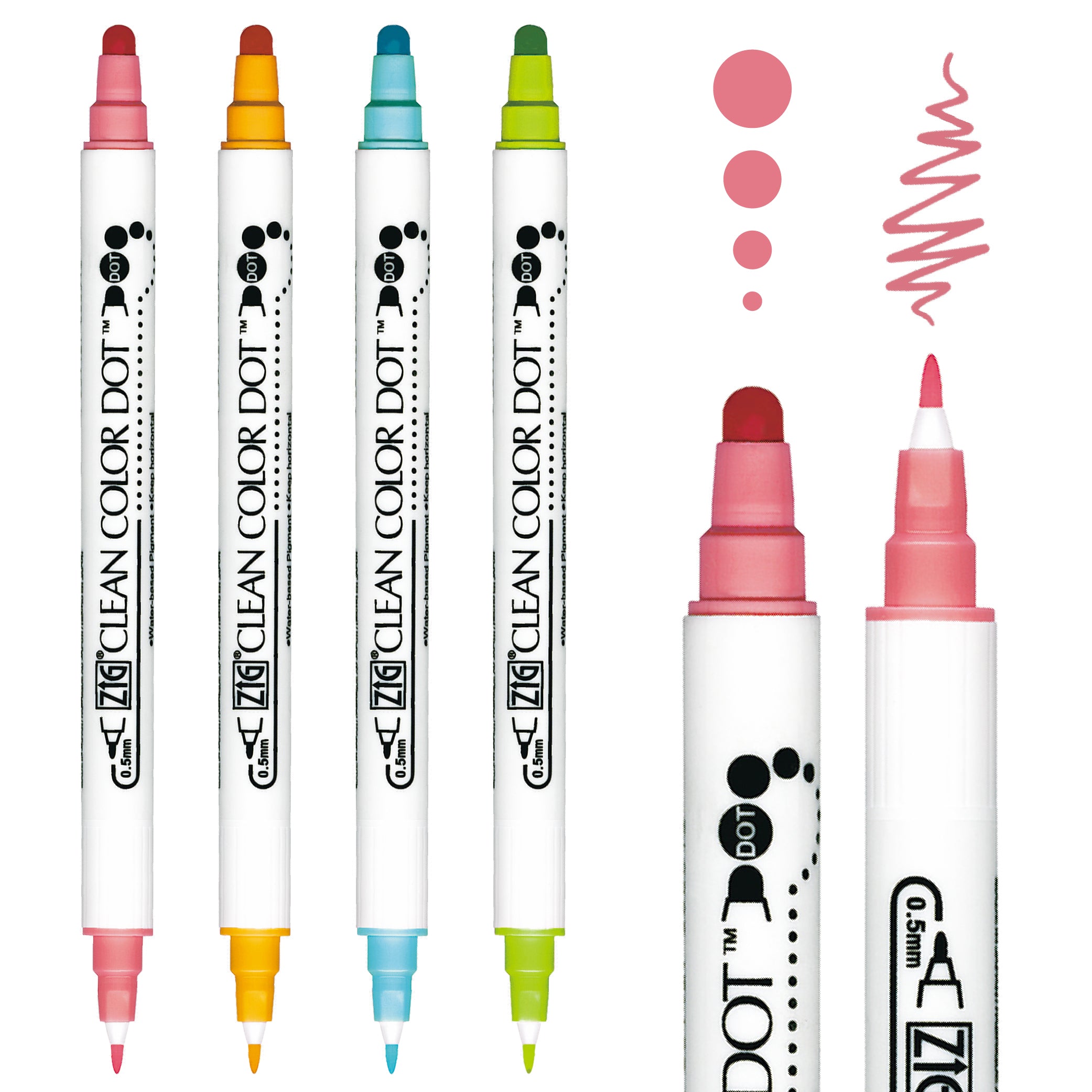 ZIG CLEAN COLOR DOT 4 Color Set (TC-6100/4V)