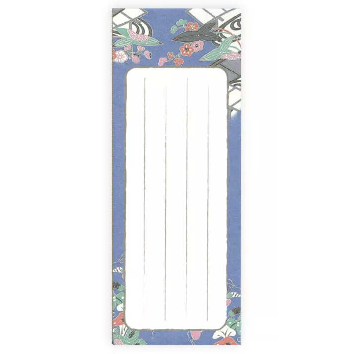 Hyakunin Hyakuyō - One-Stroke Letter Pad, Bingata (Navy) (UIC-0016)