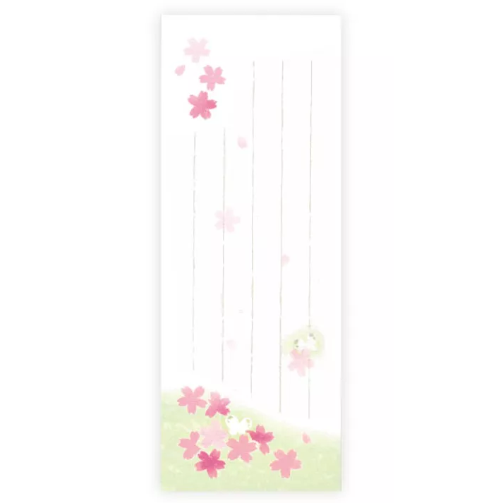 Hyakunin Hyakuyou One-Stroke Letter Pad - Sakura and Butterflies (UIC-0008)