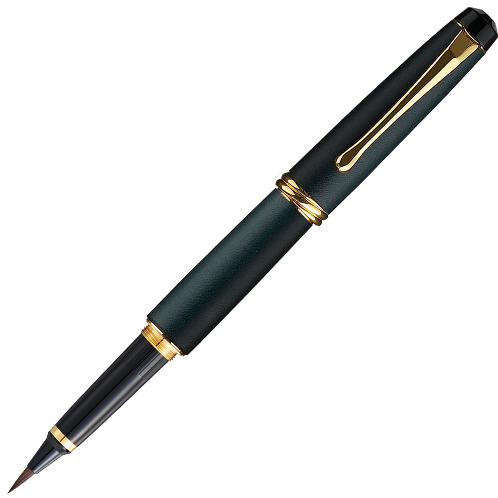 Kuretake Fountain Brush Pen Yume Gingna, Genuine Leather, Green (DAY140-15)