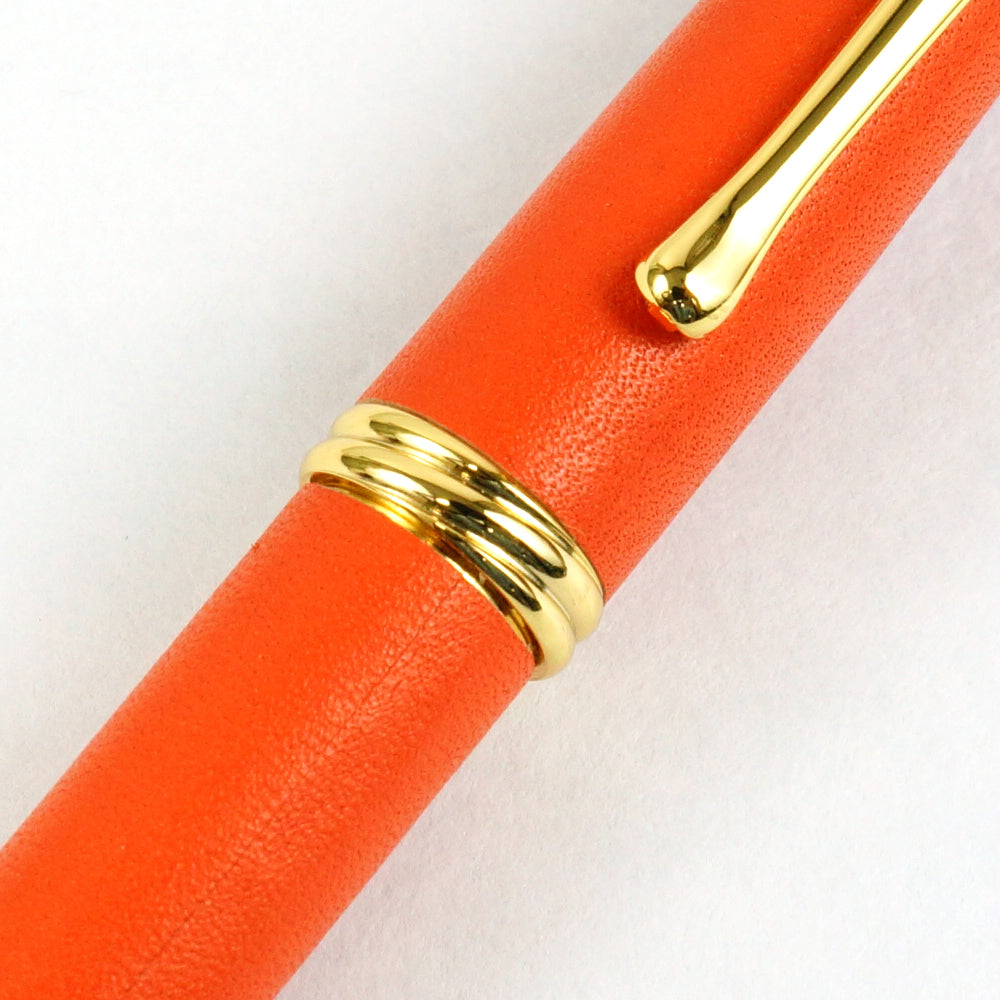 Kuretake Brush Pen, Yume Ginga, Genuine Leather, Orange (DAY140-16)