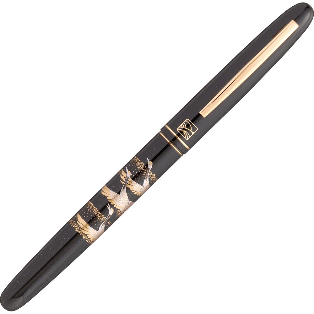 Kuretake Fountain Brush Pen, Maki-e Story, Crane and Longevity, Black (DU184-815)