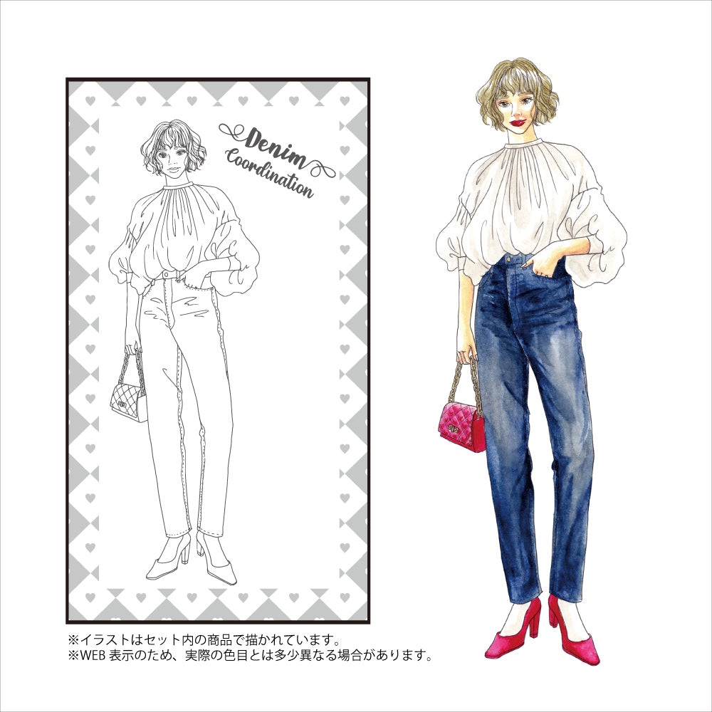 Watercolor Illustrations Atsuko Kikuchi Selection - Denim (ECD160-029)