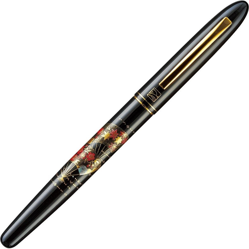 Kuretake Letter Pen Makie Monogatari Folding Fan Black (ER186-110)