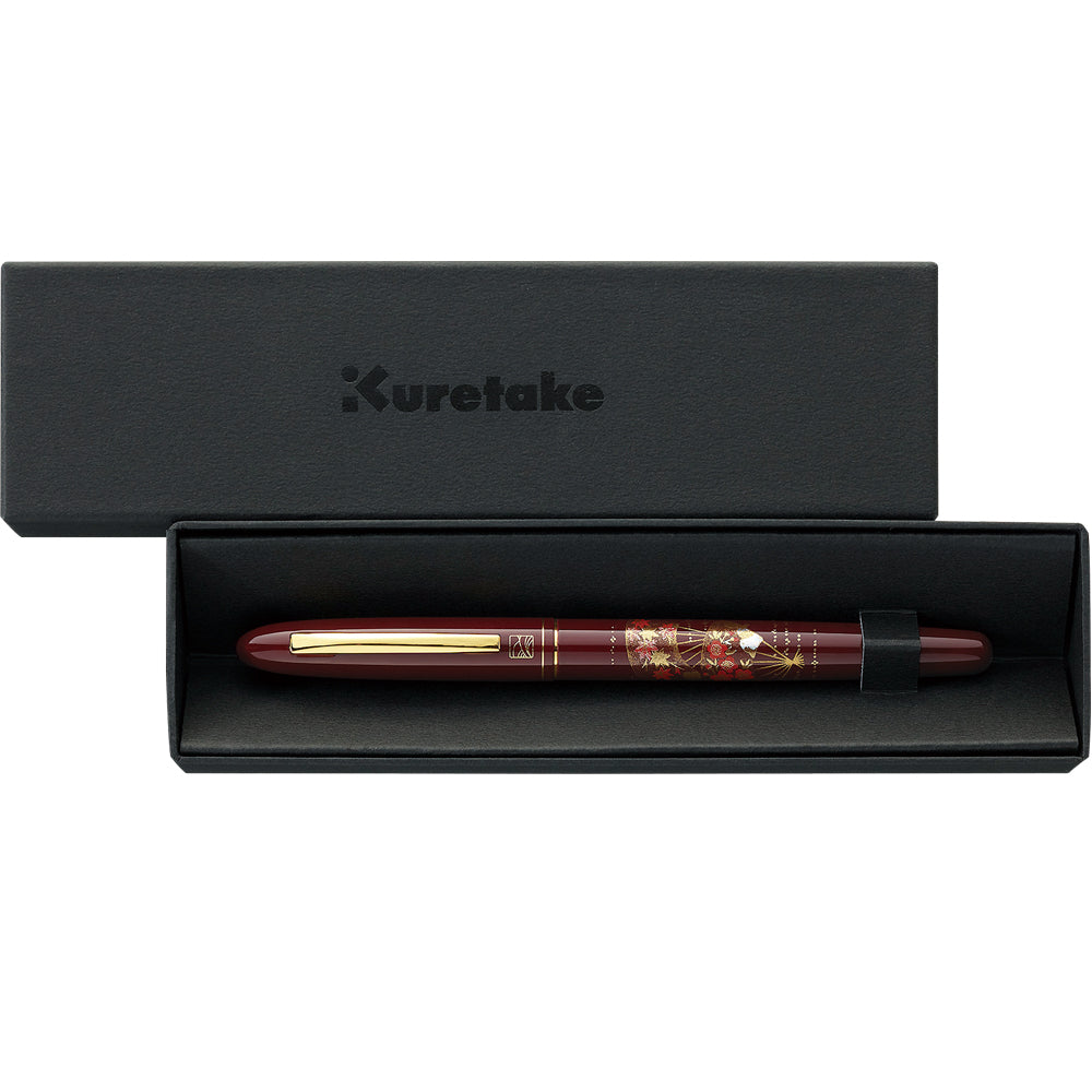 Kuretake Letter Pen Makie Monogatari Folding Fan, Dark Red (ER187-110)