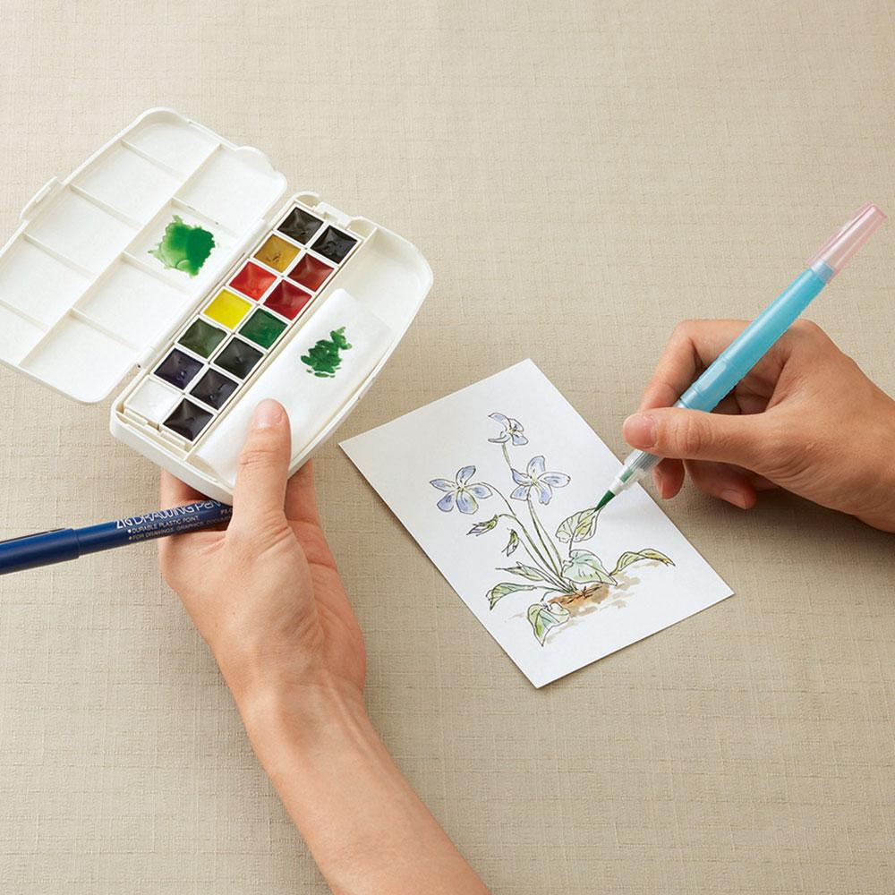 Kuretake Transparent Watercolor Set, 14 Colors (KG301-1)