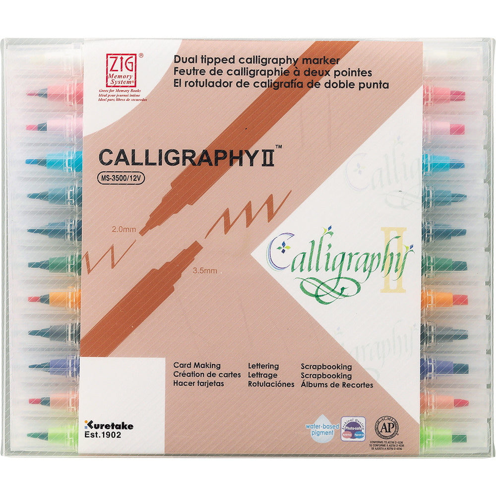 ZIG Memory System Calligraphy II 12 Color Set (MS-3500/12V)