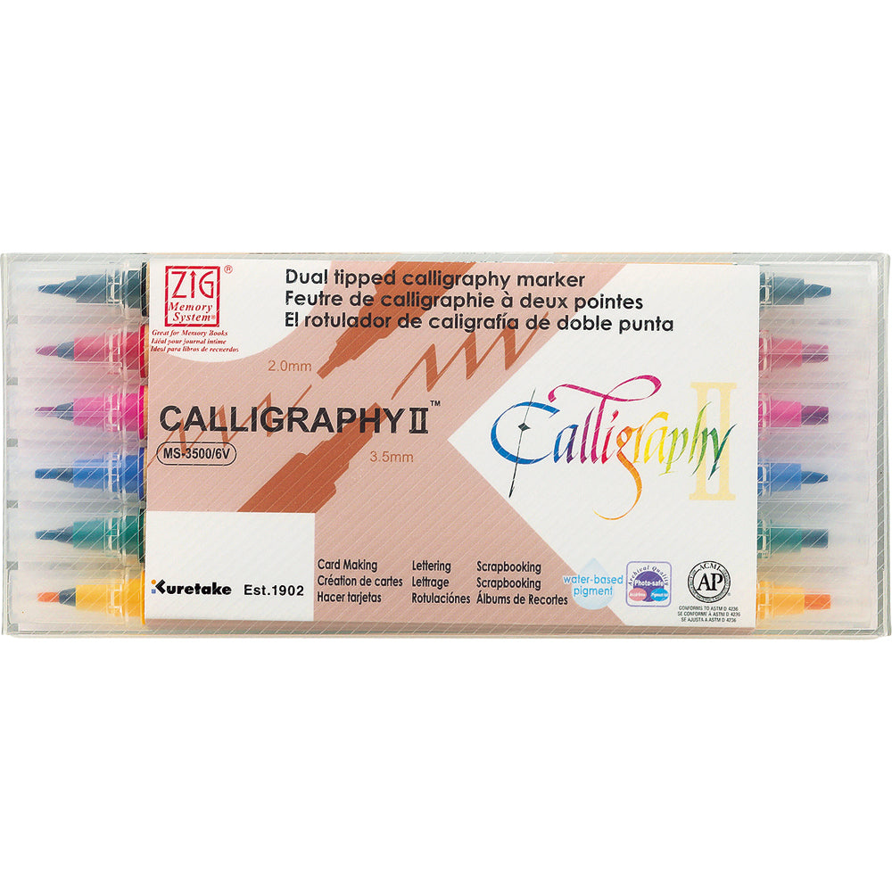 ZIG Memory System Calligraphy II 6-Color Set (MS-3500/6V)