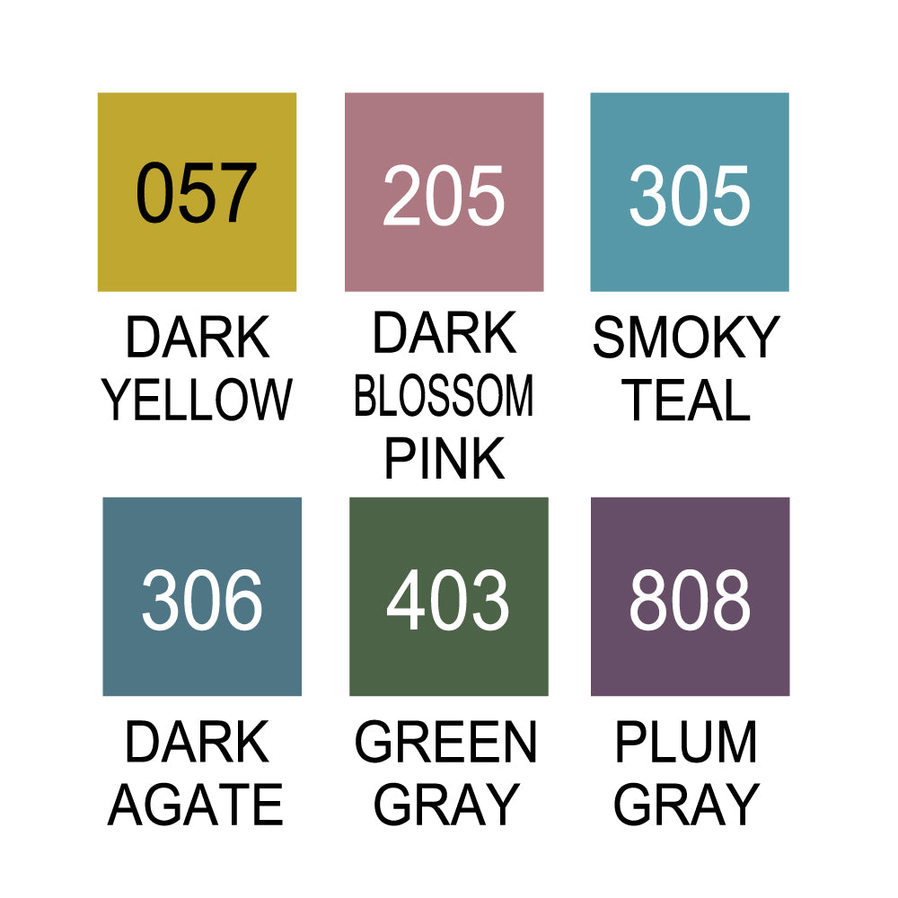 ZIG CLEAN COLOR Real Brush Smoky Colors (RB-6000AT/6VF)