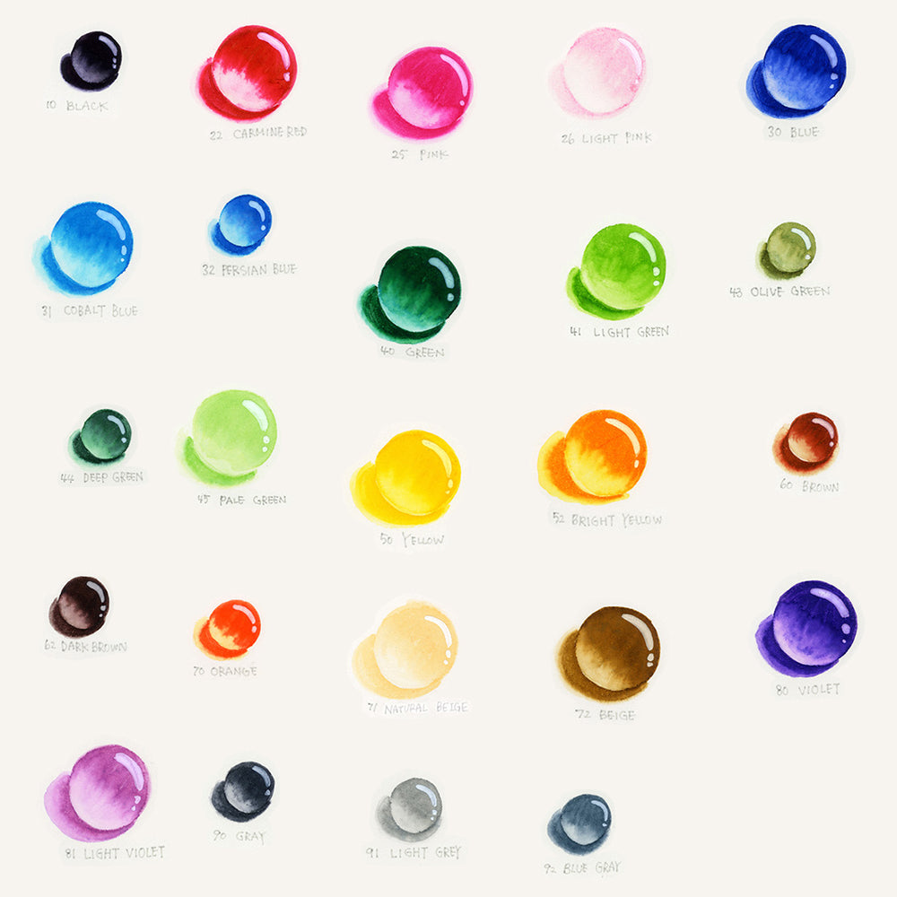 Kuretake ZIG CLEAN COLOR Real Brush, 24 Color Set (RB-6000AT/24V)