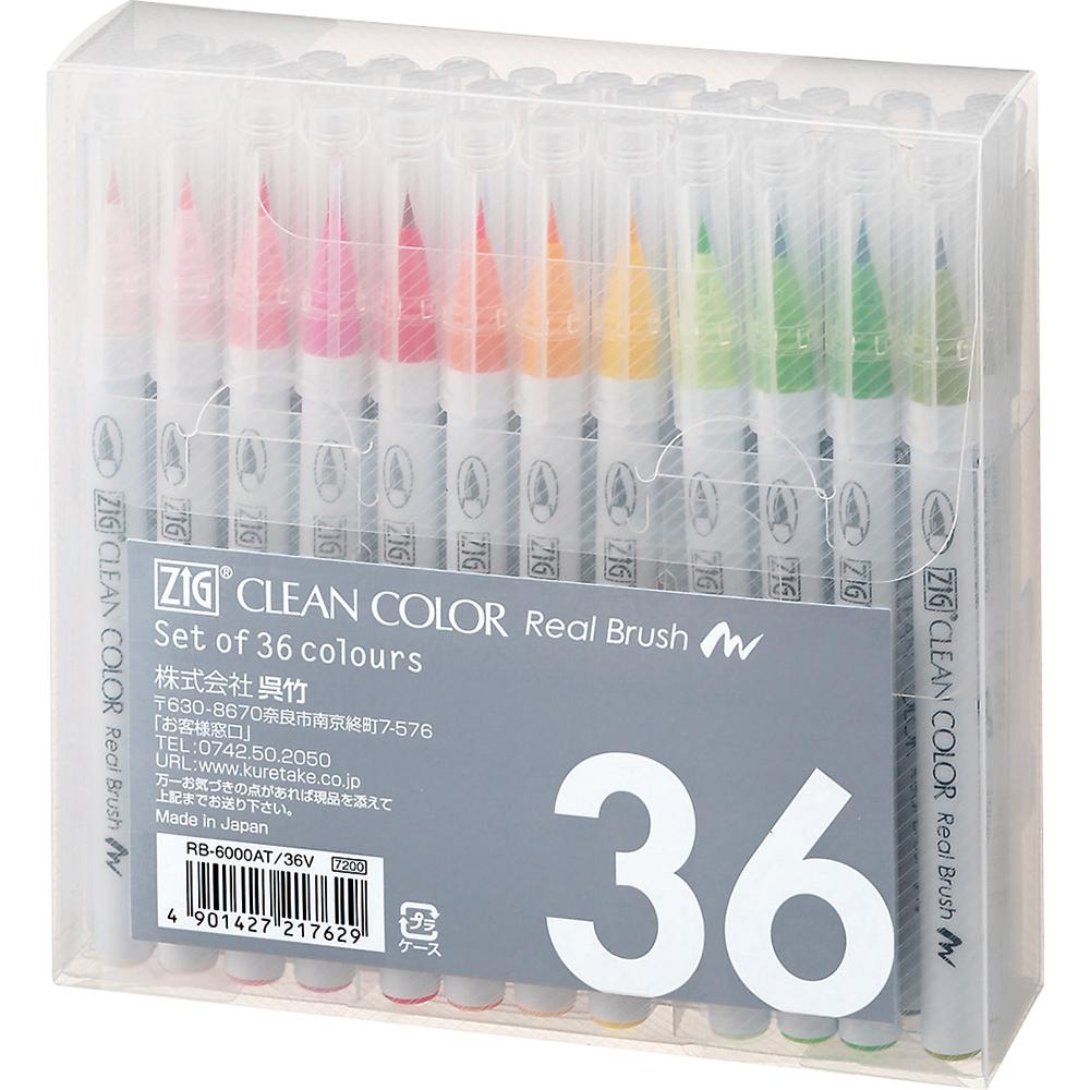 ZIG CLEAN COLOR Real Brush 36-Color Set (RB-6000AT/36V)