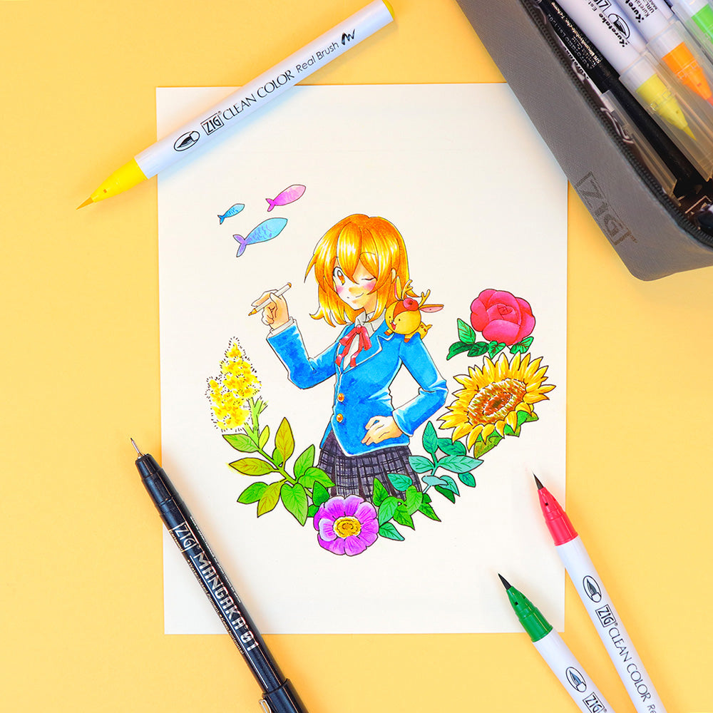 Real Brush + MANGAKA Pouch Set Small (RBCN160/22V)