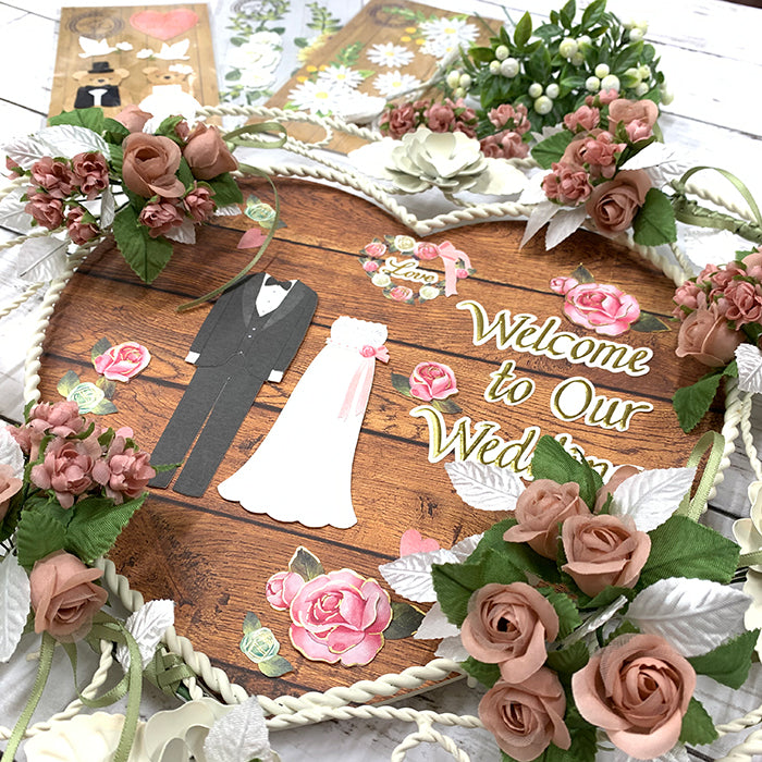HANDMADE STICKER K TITLE WEDDING ROSE (SBST501-1)