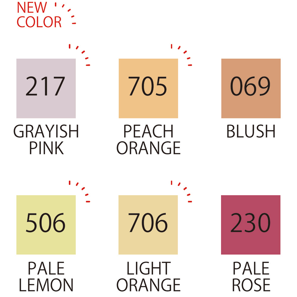 ZIG CLEAN COLOR Real Brush Pale Color I, 6-Color Set (RB-6000AT/6VG)