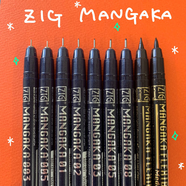 ZIG Cartoonist MANGAKA ミリペン 黒5本セット – gute gouter
