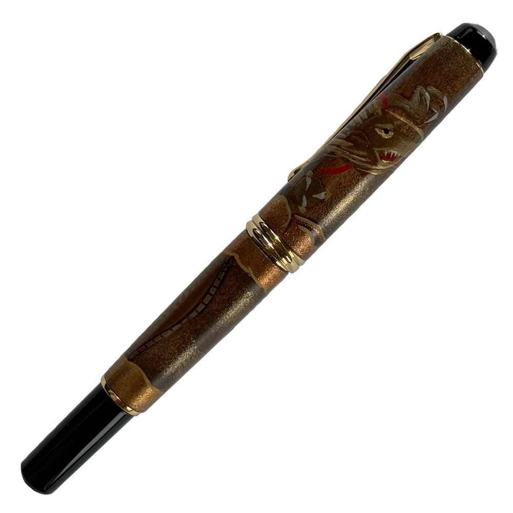 [New Product] Kuretake Brush Pen Yumeichigo, Natural Wood, Dragon, Wajima-nuri (DAY140-63)
