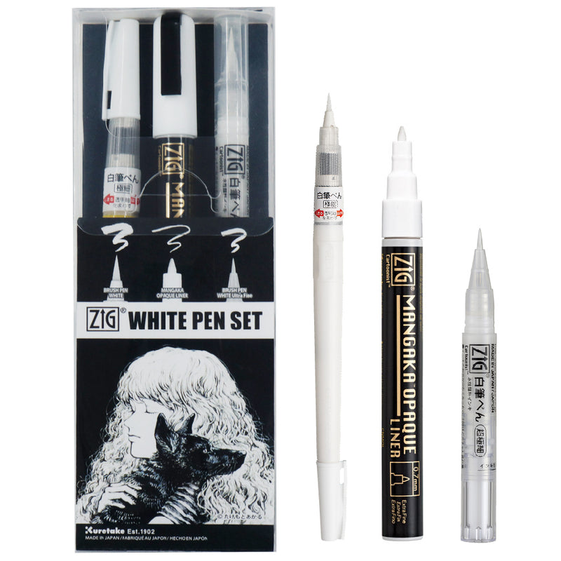 【新商品】ZIG WHITE PEN SET/ ３本セット　(IKTB-24/3V)