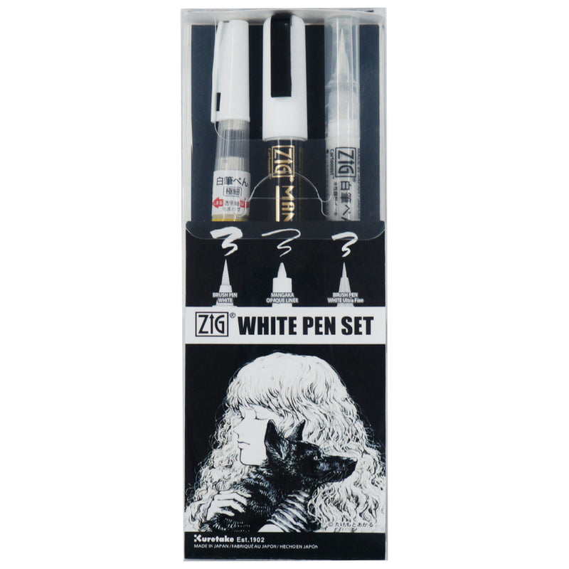 【新商品】ZIG WHITE PEN SET/ ３本セット　(IKTB-24/3V)