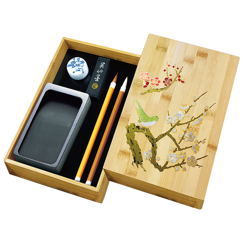 【中国文房精品長鋒筆2本組】最高級天然竹、牛角使用手作り高級漆塗り漆器木箱付き 中国文房精品長鋒筆2本組】最高級天然竹、牛角使用