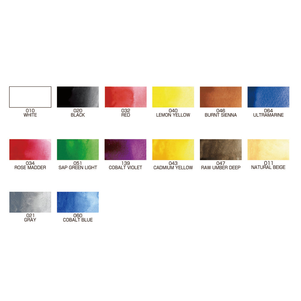 Kuretake Gansai Tambi Portable Set, 14 Colors (MC30-1-OS)