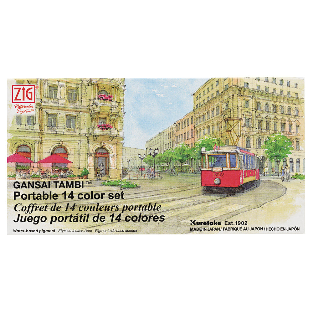 Kuretake Gansai Tambi Portable Set, 14 Colors (MC30-1-OS)