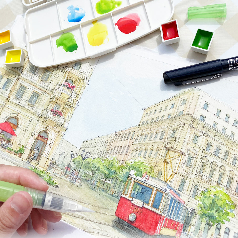 Kuretake Gansai Tambi Portable Set, 14 Colors (MC30-1-OS)