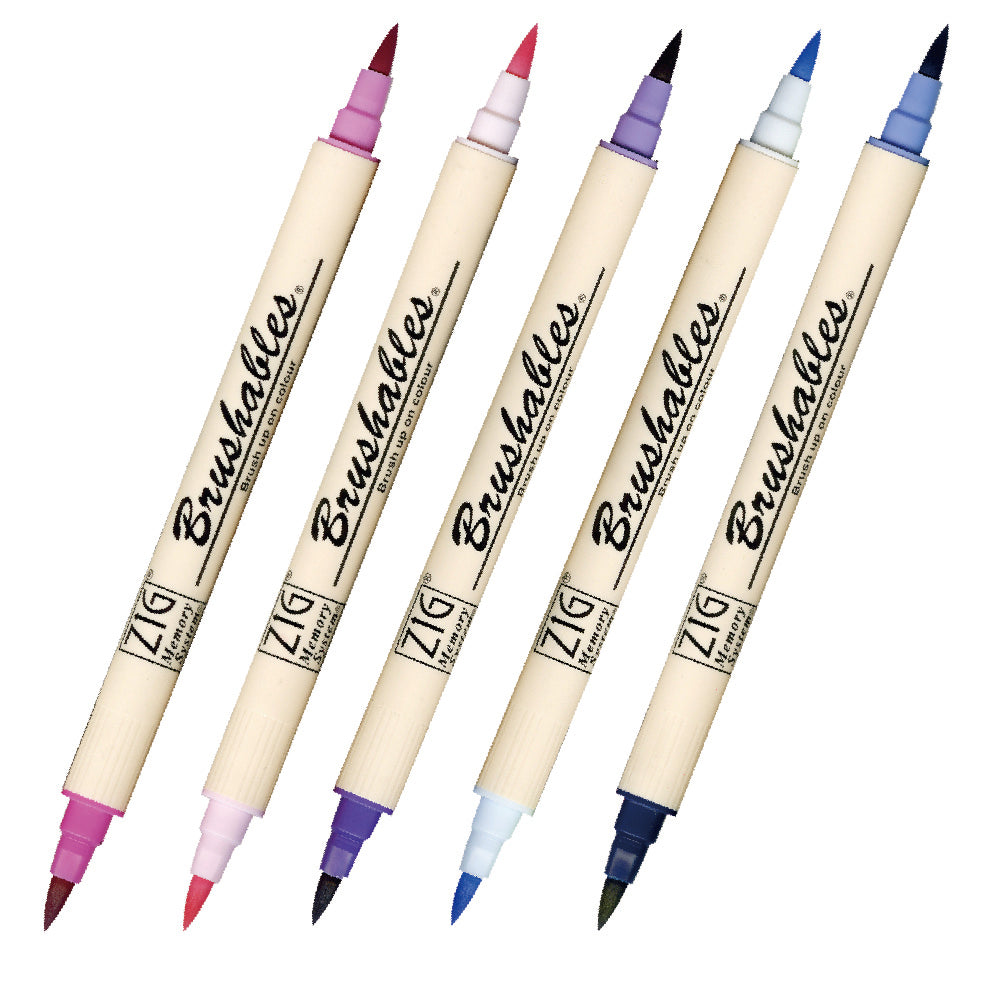 ZIG Memory System Brushables 5-Pen Set Pink & Blue