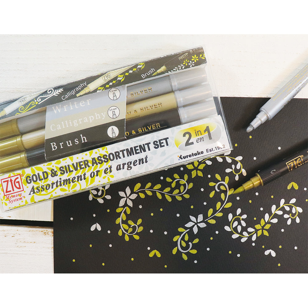 Gold and Silver Twin Marker Set, 3-Count (MS/3VGS)