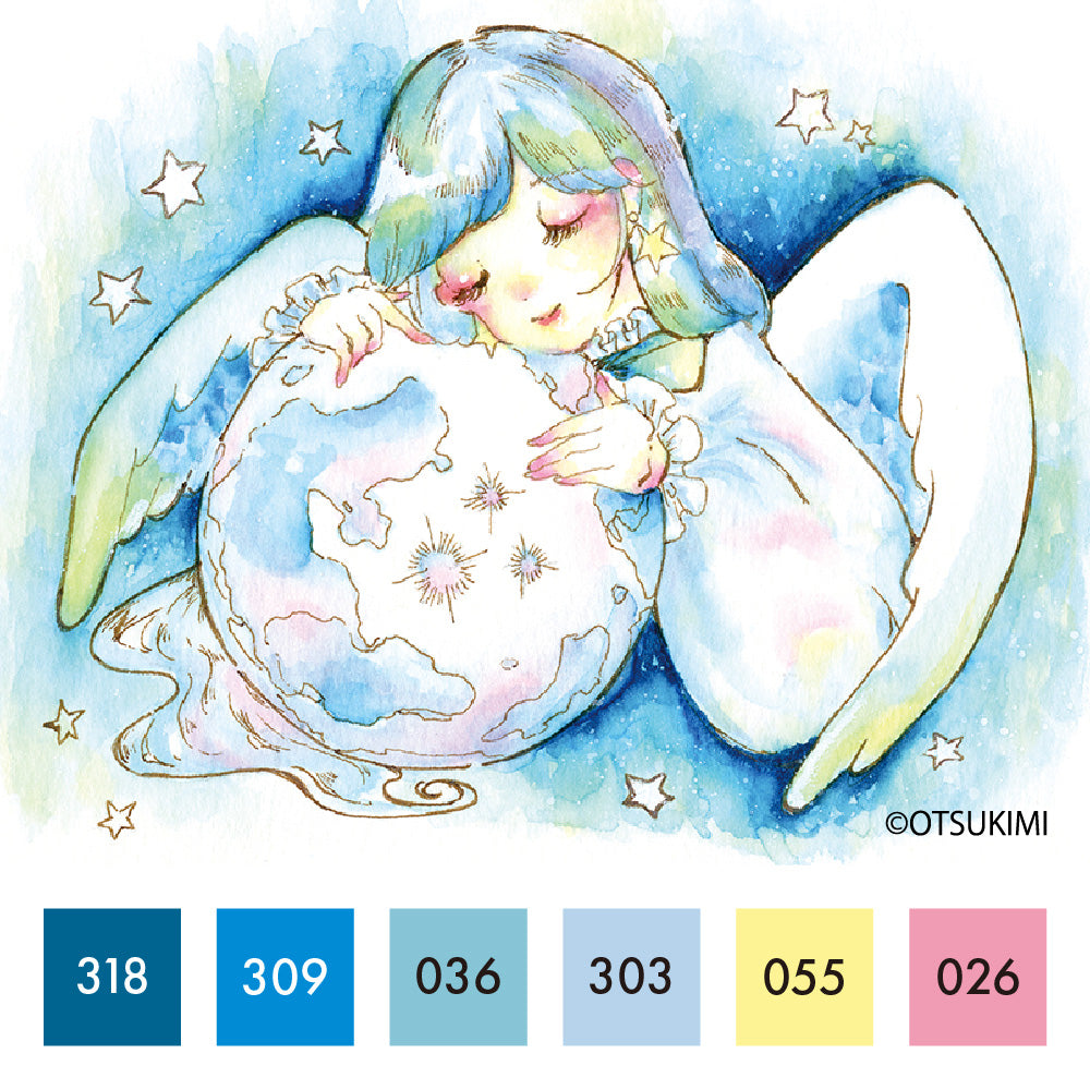 ZIG クリーンカラーリアルブラッシュ×おつきみ 6色セット (RB-6000AT