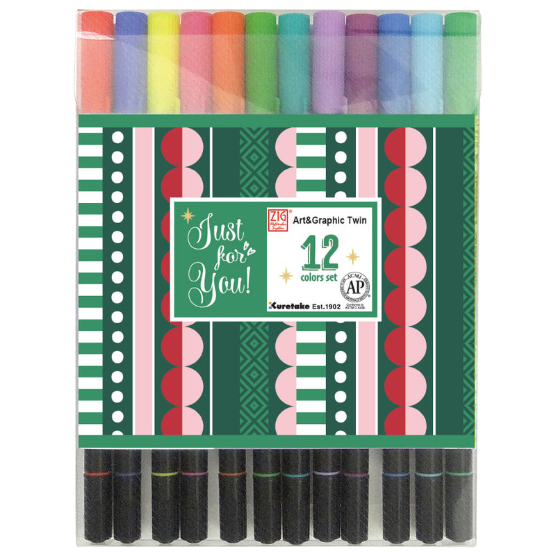 【新商品】ZIG ART & GRAPHIC TWIN 12 COLORS SET HOLIDAY SPECIAL (TUT-80/12VHD)