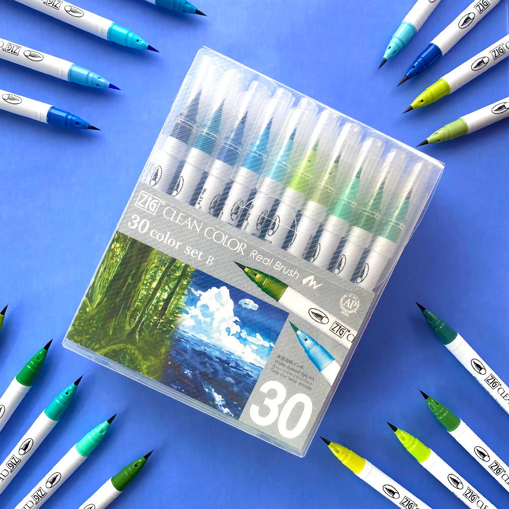 ZIG CLEAN COLOR Real Brush 30 Color Set B (RB-6000AT/30VB)