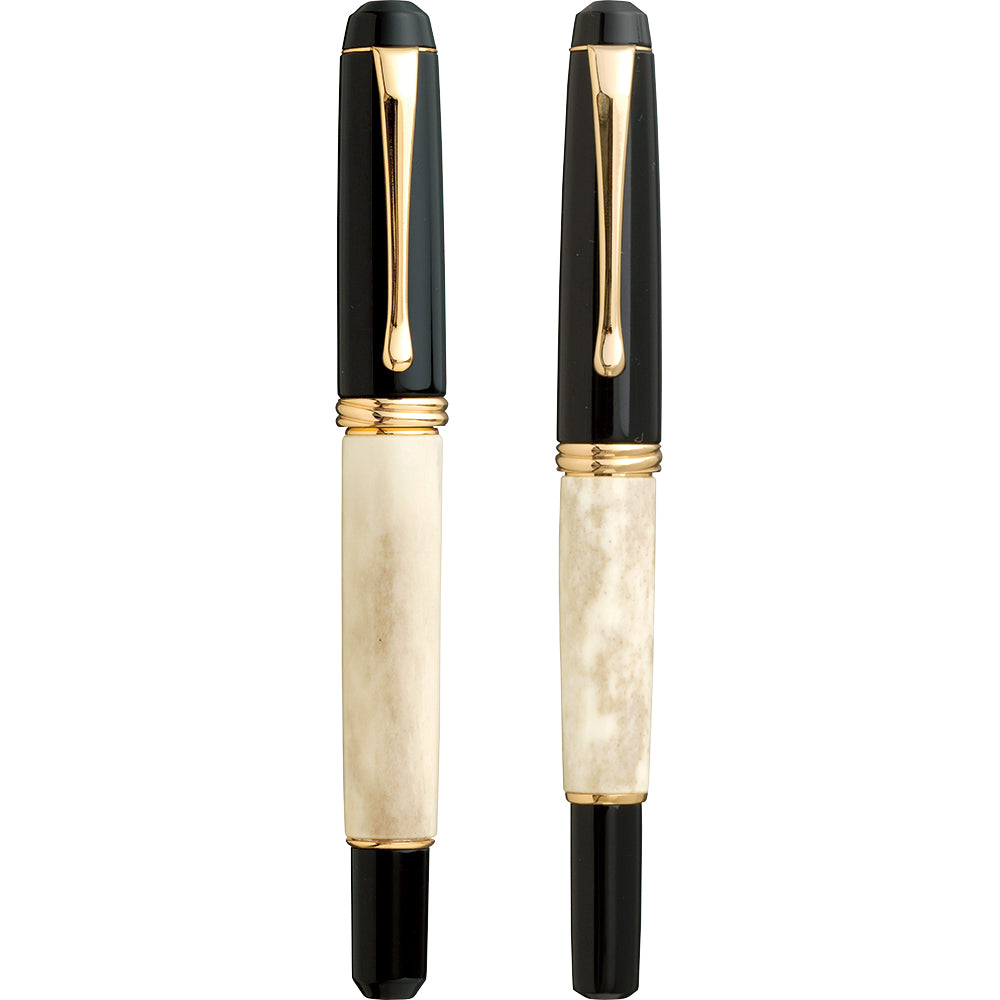 新品 くれ竹 夢銀河 鹿角セット万年筆牛革