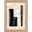 くれ竹万年毛筆 夢銀河 本革 緑 (DAY140-15)