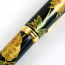 くれ竹万年毛筆 夢銀河 山中塗蒔絵 華やぎの牡丹 中字 (DAY140-50)