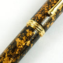 くれ竹万年毛筆 夢銀河 越前塗金箔散らし 黒 中字 (DAY140-55)