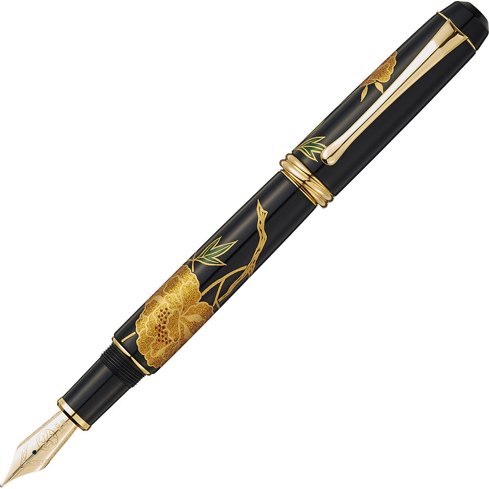 くれ竹万年筆 夢銀河 山中塗蒔絵 華やぎの牡丹 DBA140-9
