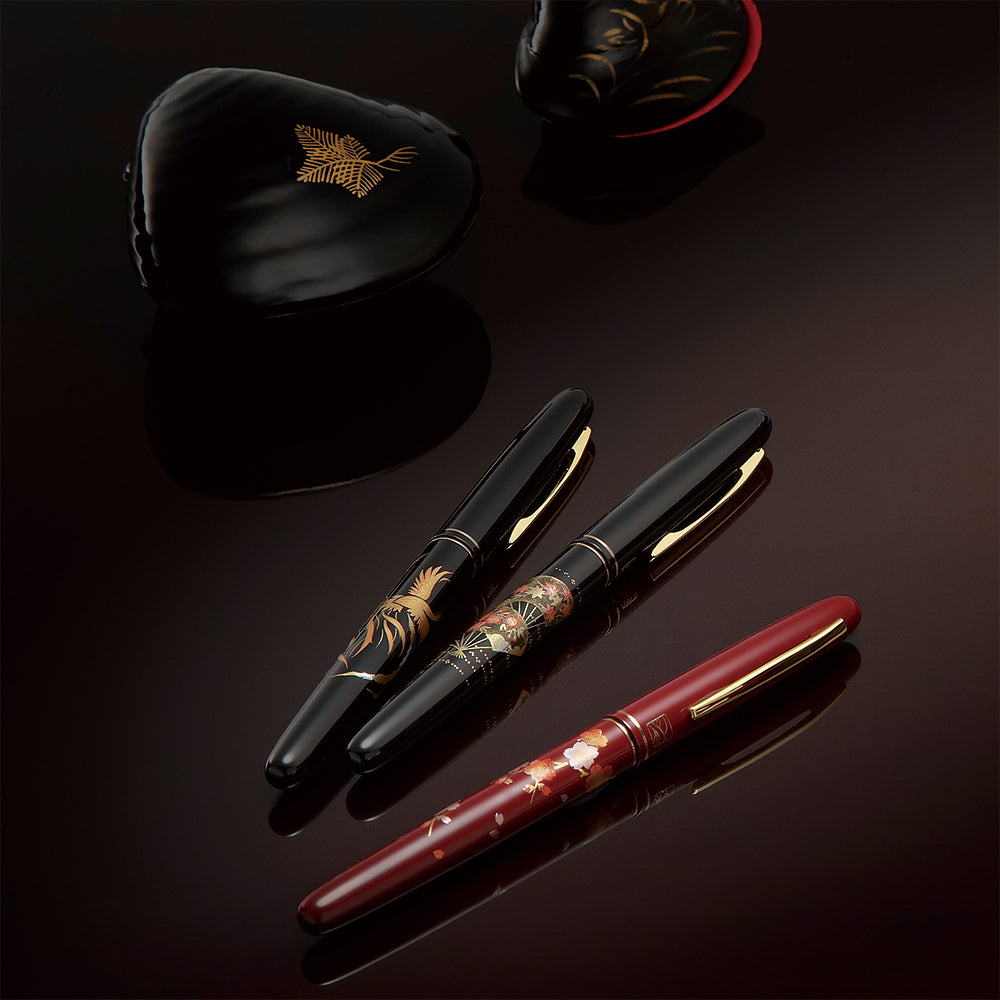 くれ竹万年毛筆 蒔絵物語 うさぎ 赤 (DU181-515)