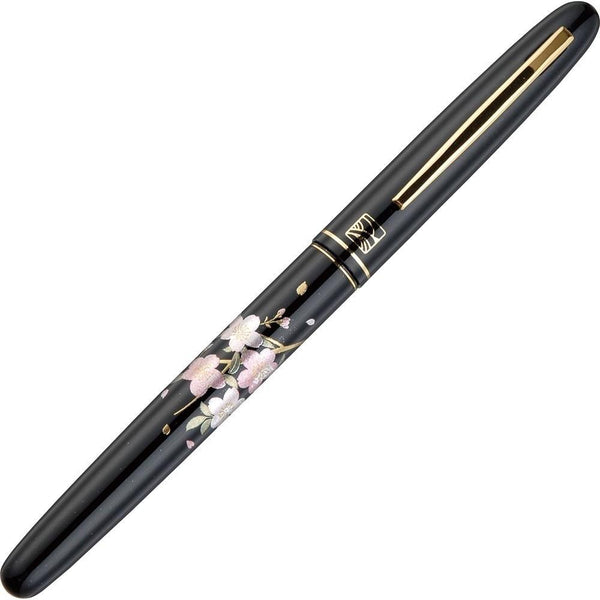くれ竹万年毛筆 蒔絵物語 桜唄 黒 (DU184-015)