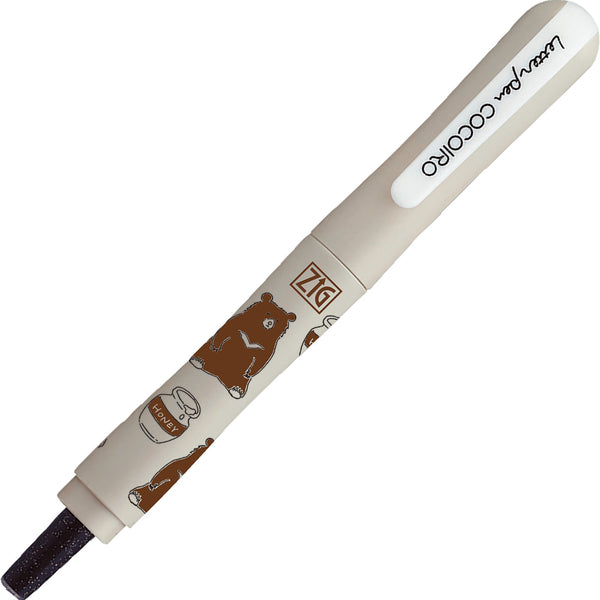 ZIG Letter pen COCOIRO 極細ﾌﾞﾗｯｸ柄入 クマの蜜探し1 (LPCR010