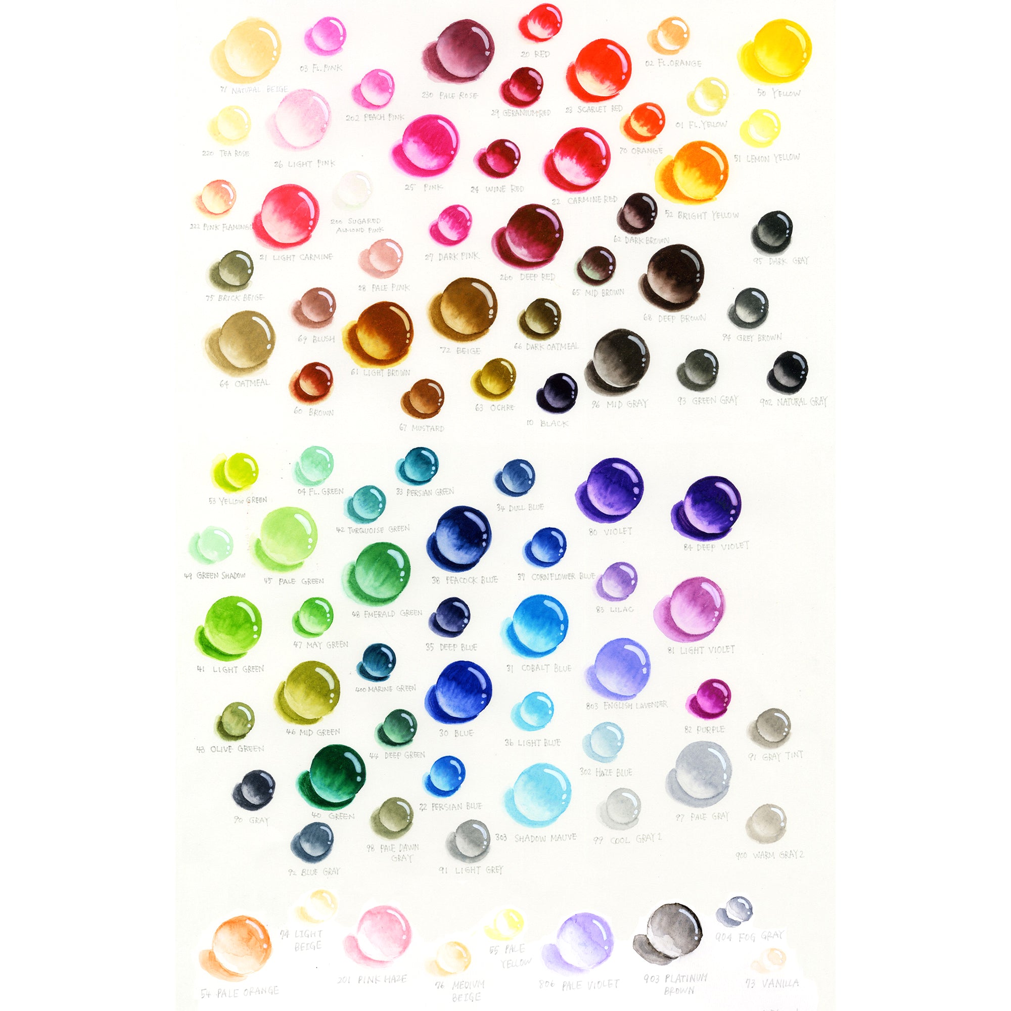 Kuretake ZIG CLEAN COLOR Real Brush Pen 90 Color Set (RB-6000AT/90V)
