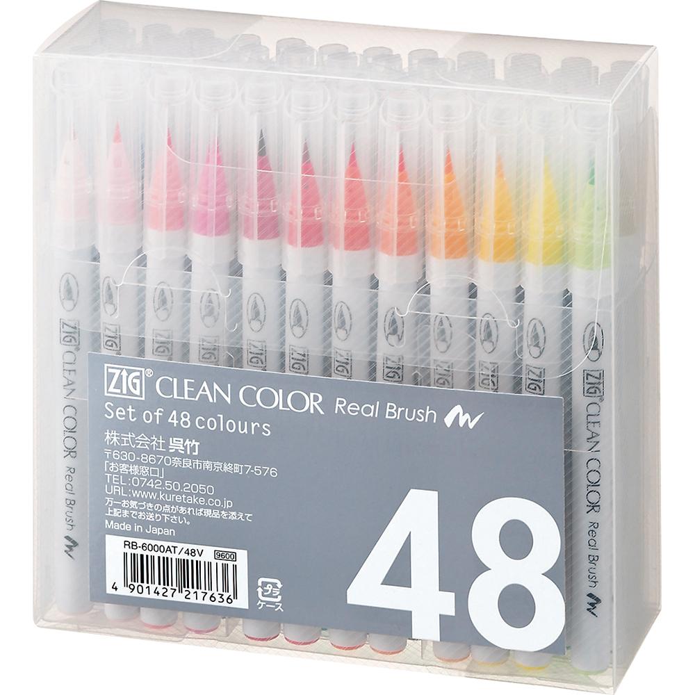 ZIG CLEAN COLOR Real Brush 48-Color Set (RB-6000AT/48V)