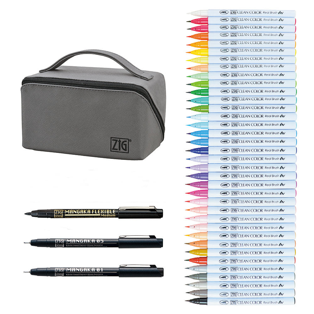 Real Brush + MANGAKA Pouch Set Large (RBCN160/39V)