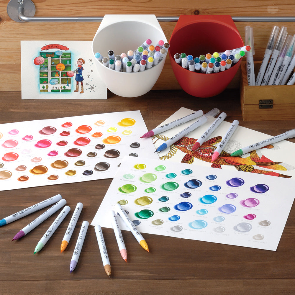 Kuretake ZIG CLEAN COLOR Real Brush 60-Color Set (RB-6000AT/60V)
