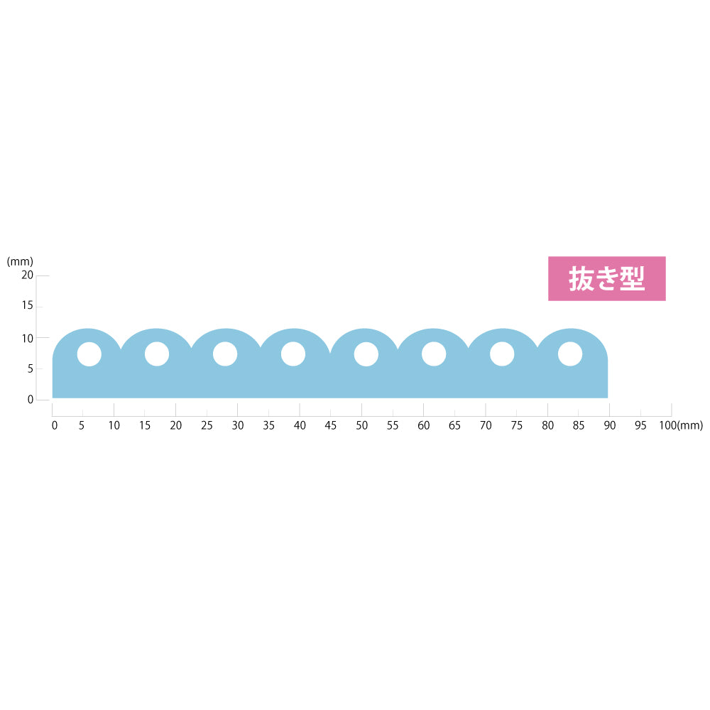 KURE PUNCH BORDER DECORATION CIRCLE&SEMICIRCLE (SBKPB130-7)